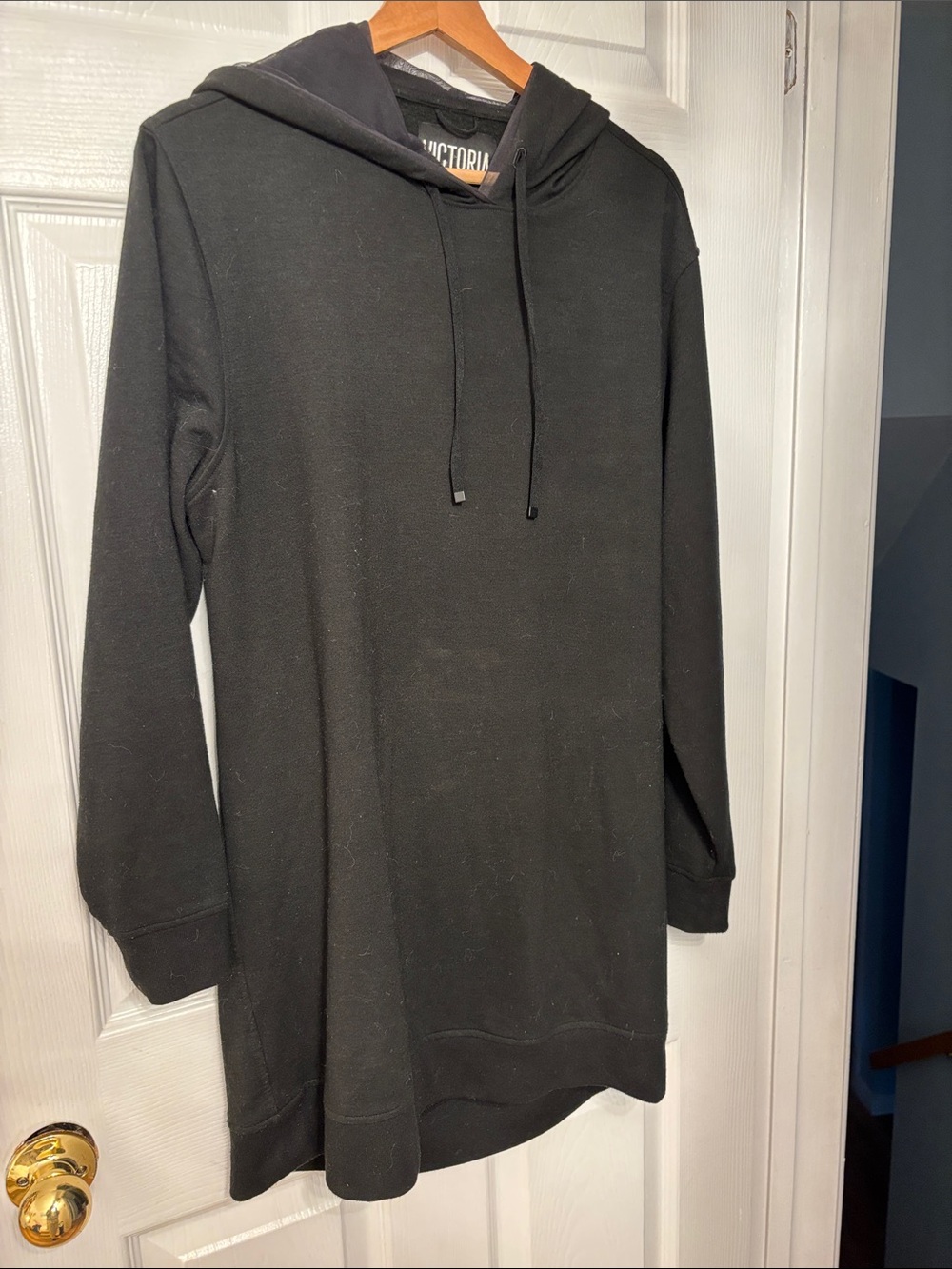 Victoria's Secret Black Crewneck Hooded Sweater